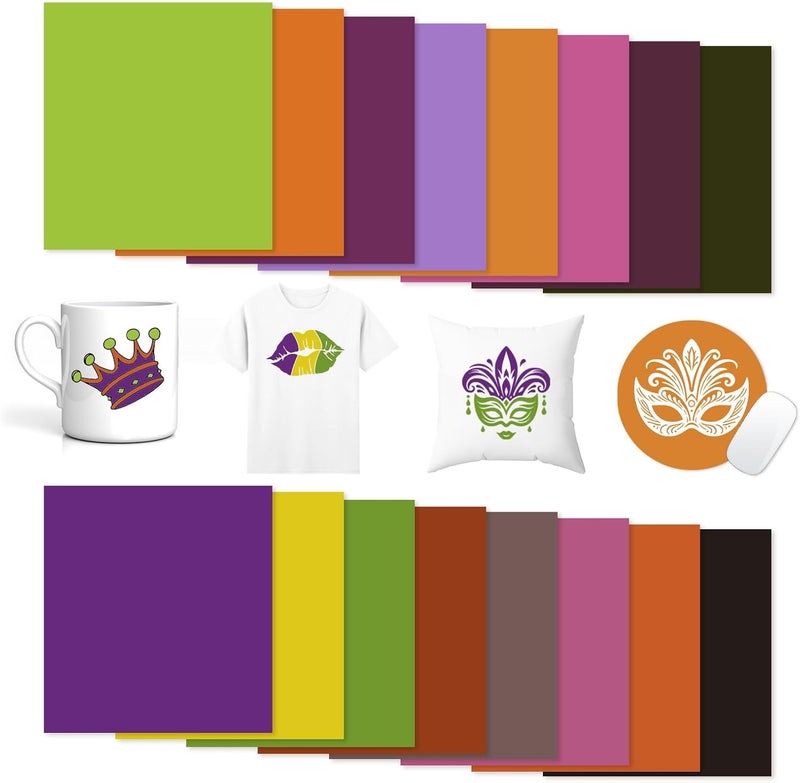 Tintnut Mardi Gras Solid Color Sublimation Transfer Paper- 16 Sheets 12inchesx10inches Solid Color Shrove Tuesday Sublimation Transfer Paper Bundle for DIY Mugs, Tumblers, Key Chain, T-Shirtstte - Image 1